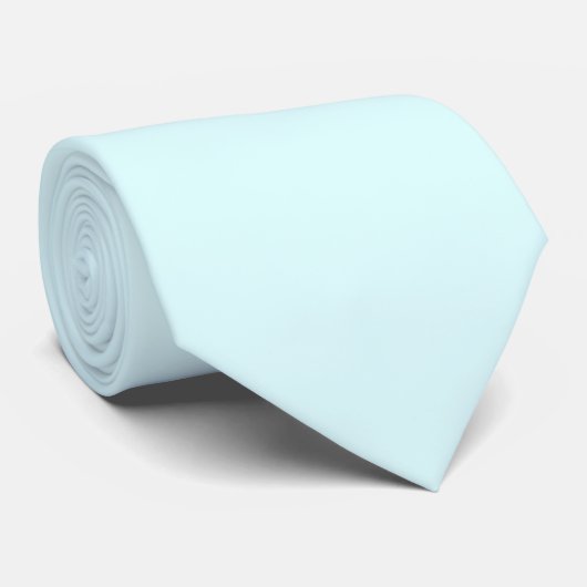 Licht cyaanblauwe effen kleur stropdas (Opgerold)