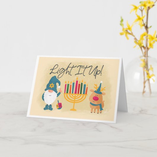 Licht de Hanoekaart omhoog Kaart (Gele Bloem)