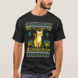 Licht de Joodse Kat Menorah Oegly Chanuk T-shirt<br><div class="desc">Licht de Joodse Kat Menorah uit de Meownorah Ugly Chanukah 1.</div>