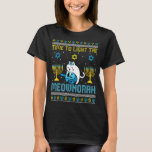 Licht de Joodse Kat Menorah Oegly Chanuk T-shirt<br><div class="desc">Licht de Meownorah Joodse kat Menorah lelijke Chanoeka trui</div>