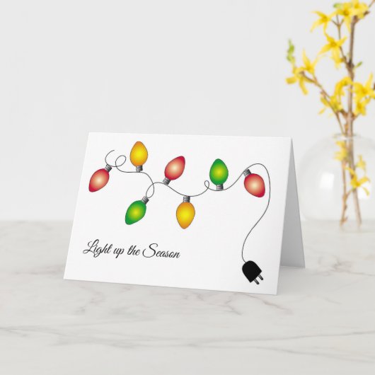 Licht de kerstkaart van het seizoen op kaart (Gele Bloem)