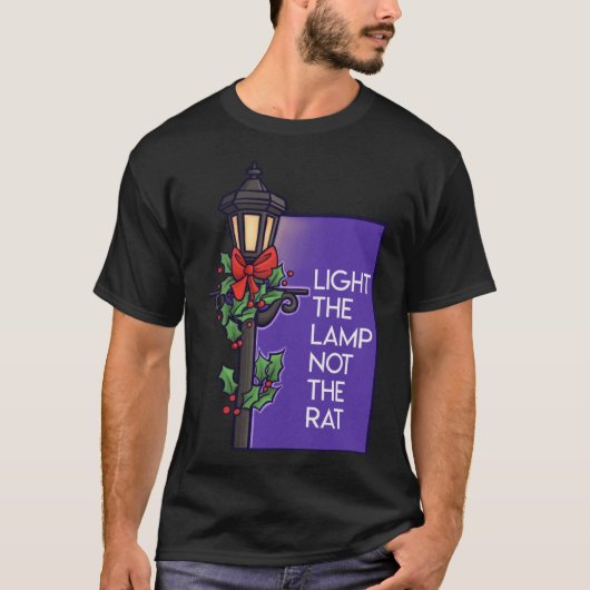 Licht de lamp niet in de Rat Kerstmis T-shirt (Voorkant)