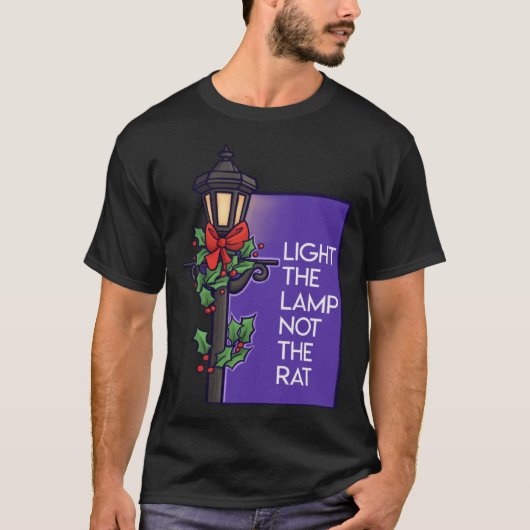 Licht de lamp niet in de Rat Kerstmis T-shirt (Voorkant)