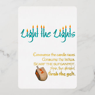 Licht de Lights Chanokah Folie Uitnodiging