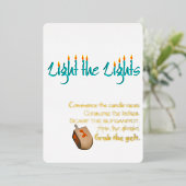 Licht de Lights Chanokah Folie Uitnodiging (Staand Voorkant)