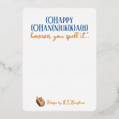 Licht de Lights Chanokah Folie Uitnodiging (Achterkant)