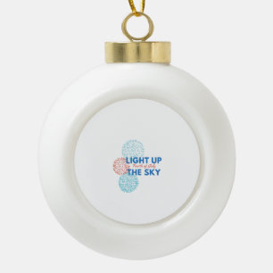 Licht de lucht in keramische bal ornament