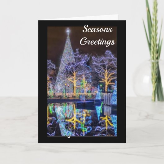 "LICHT DE NACHT/MERRY CHRISTMAS OP" FEESTDAGEN KAART (Voorkant)