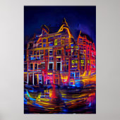 Licht de nacht op 2 - levendig kleurenPoster Poster (Voorkant)