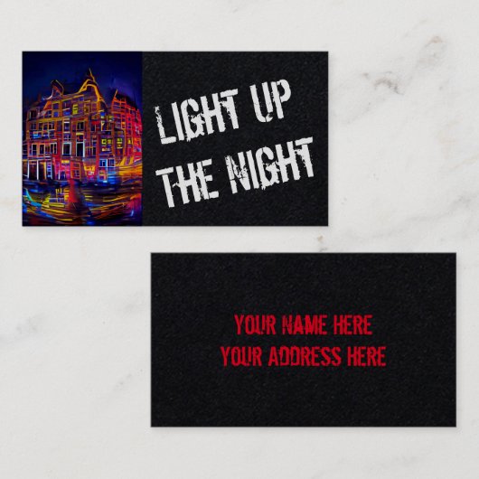 Licht de nacht op 2 - levendig kleurenVisitekaartj Visitekaartje (Voorkant / Achterkant)