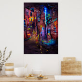 Licht de nacht op 3 - levendig kleurenPoster Poster (Keuken)