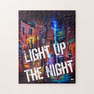 Licht de nacht op 3 - levendige kleurenpuzzels legpuzzel
