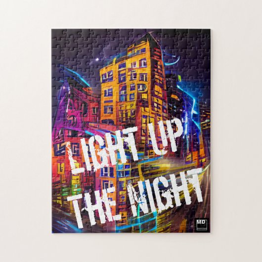Licht de nacht op - levendige kleurenpuzzels legpuzzel (Verticaal)
