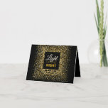 Licht de nachtelijke bruidsschat van Glitter Hanuk Feestdagen Kaart<br><div class="desc">Licht de Nacht van deze Chanoeka op en maak vrienden en familie glimlachen met dit elegante Chanoeka-Wenskaart. Gold op het BLACK confetti is de perfecte achtergrond voor deze feestelijke Hanoekah-boodschap. Inclusief het Hebreeuwse woord "CHANUKAH" Maak van deze kaart uw eigen persoonlijke boodschap. Voor variaties op dit ontwerp of om iets...</div>