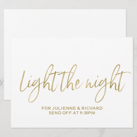 "Licht de Night" Weddenschappen Kaart (Voorkant / Achterkant)
