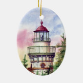 Licht de weg vuurtoren keramisch ornament (Achterkant)