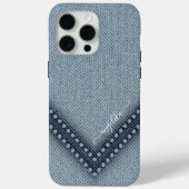 Licht Denim met Rhinestones Case-Mate iPhone Case (Achterkant)