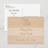 Licht dennenhout Sla de datum op Briefkaart (Voorkant / Achterkant)