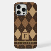 Licht Donker Chocolade Bruin Argyle iPhone Hoesje (Achterkant)