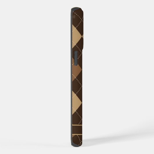 Licht Donker Chocolade Bruin Argyle iPhone Hoesje (Rechterkant)