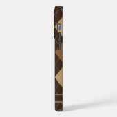 Licht Donker Chocolade Bruin Argyle iPhone Hoesje (Linkerkant)