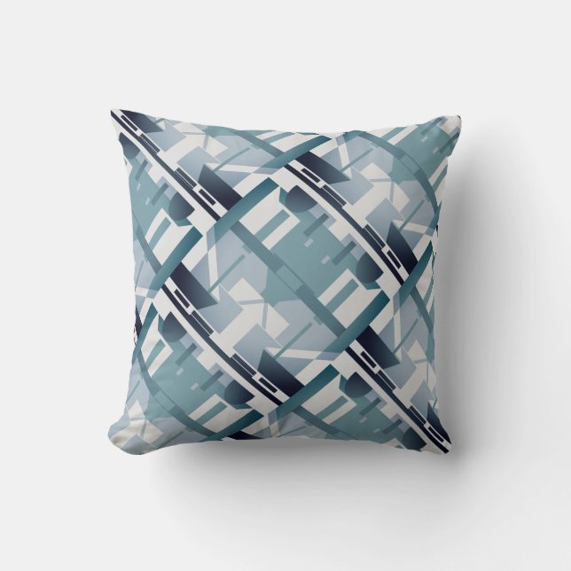 Licht & donker leisteen Blauwgroen op gebroken wit Kussen (Voorkant)