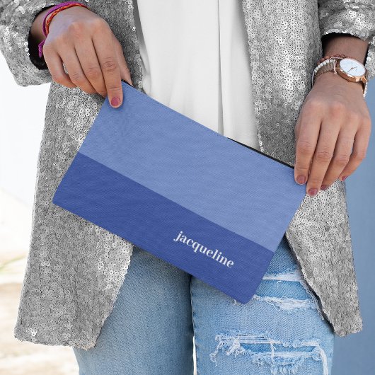 Licht Donkerblauw Eenvoudige Stijl Aangepaste Naam Etui