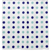 Licht & Donkerblauw Stippen Douchegordijn (Voorkant)