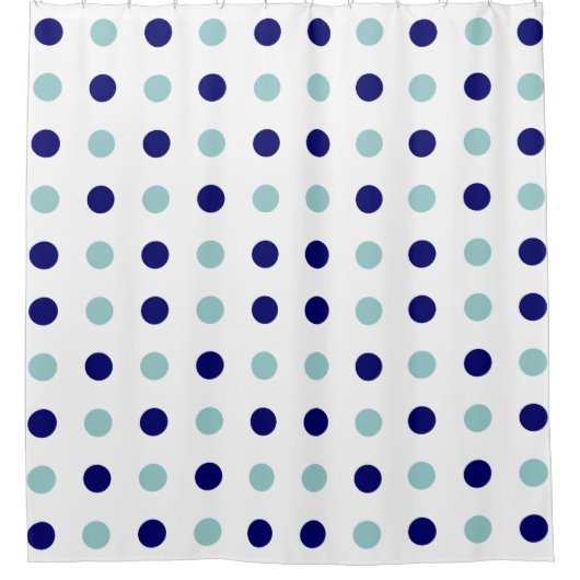 Licht & Donkerblauw Stippen Douchegordijn (Voorkant)