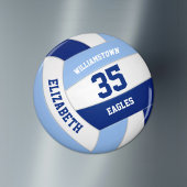 Licht donkerblauw team kleuren kinder volleybal magneet