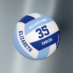Licht donkerblauw team kleuren kinder volleybal magneet