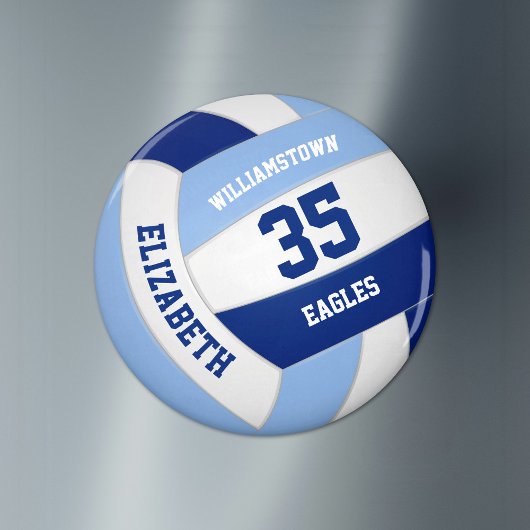 Licht donkerblauw team kleuren kinder volleybal magneet