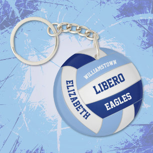 Licht donkerblauw team kleuren volleybal geschenke sleutelhanger