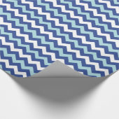 Licht donkerblauw wit chevron patroon wrap papier (Hoek)