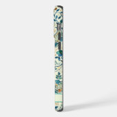  licht donkerblauw wit paisley patroon iPhone hoesje (Linkerkant)