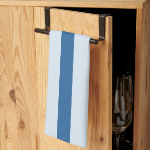 Licht donkerblauwe streep keukenhanddoek