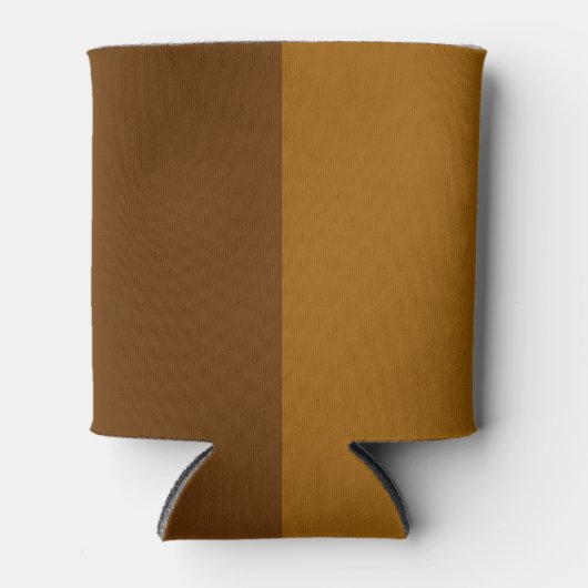 Licht donkerbruin deel half zijdes ontwerp blikjeskoeler (Voorkant)