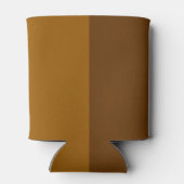 Licht donkerbruin deel half zijdes ontwerp blikjeskoeler (Achterkant)