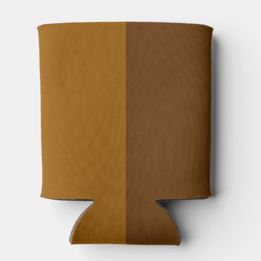 Licht donkerbruin deel half zijdes ontwerp blikjeskoeler (Achterkant)