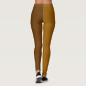 Licht donkerbruin tweekleurige kleur split leggings (Achterkant)
