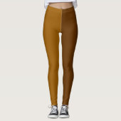 Licht donkerbruin tweekleurige kleur split leggings (Voorkant)