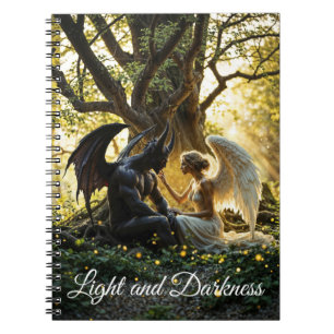 Licht donkere engel demon verboden liefde kunst notitieboek