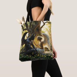 Licht donkere engel demon verboden liefde kunst tote bag