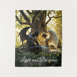 Licht donkere engel demon verboden liefde kunst wandkleed