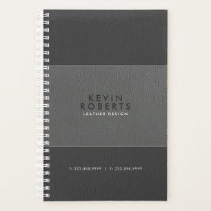 Licht & donkergrijs  leder planner