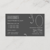 Licht donkergrijs  met monogram en foto visitekaartje (Achterkant)