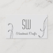 Licht donkergrijs  met monogram en foto visitekaartje (Voorkant)