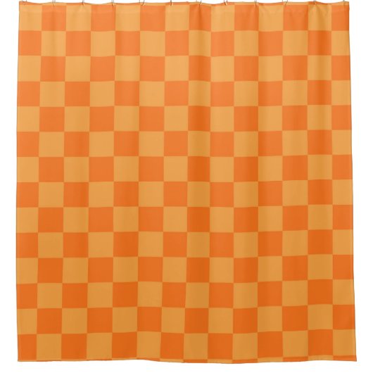 Licht donkeroranje geruite ontwerp douchegordijn (Voorkant)