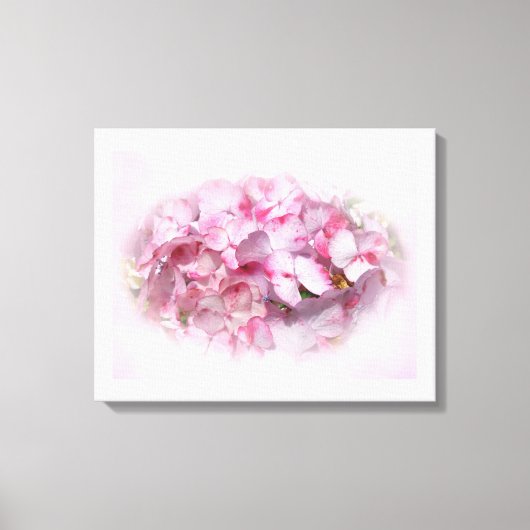 Licht & Donkerroze Hydrangea Bloemen Canvas Afdruk (Voorkant)
