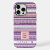 licht donkerroze Paarse witte aztec iPhone Hoesje (Achterkant)
